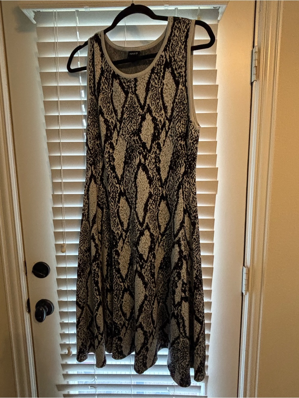 torrid Black & White Snake-Print Sleeveless Sweater Dress